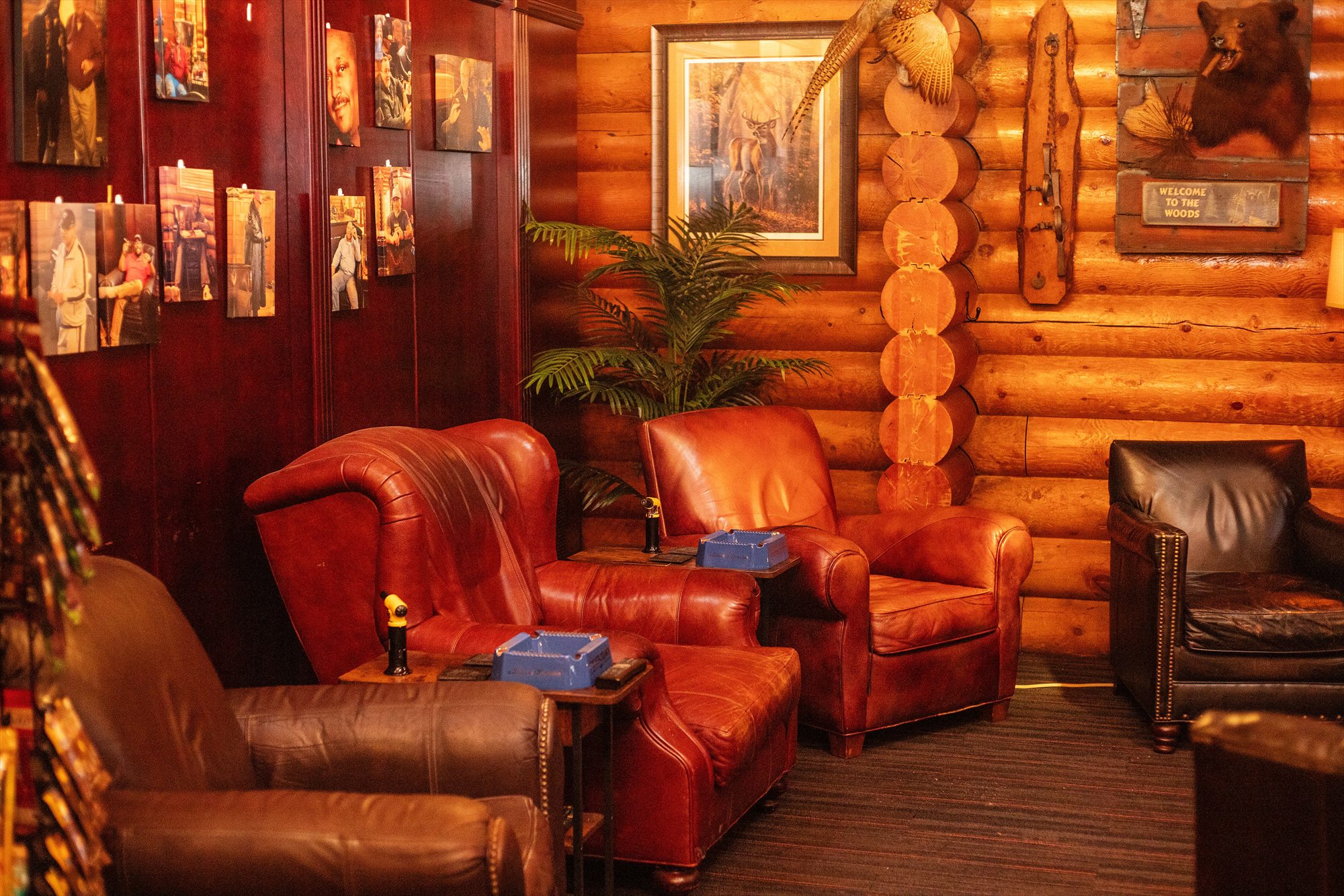 Main-floor lounge seating at Hearth Cigar Lounge